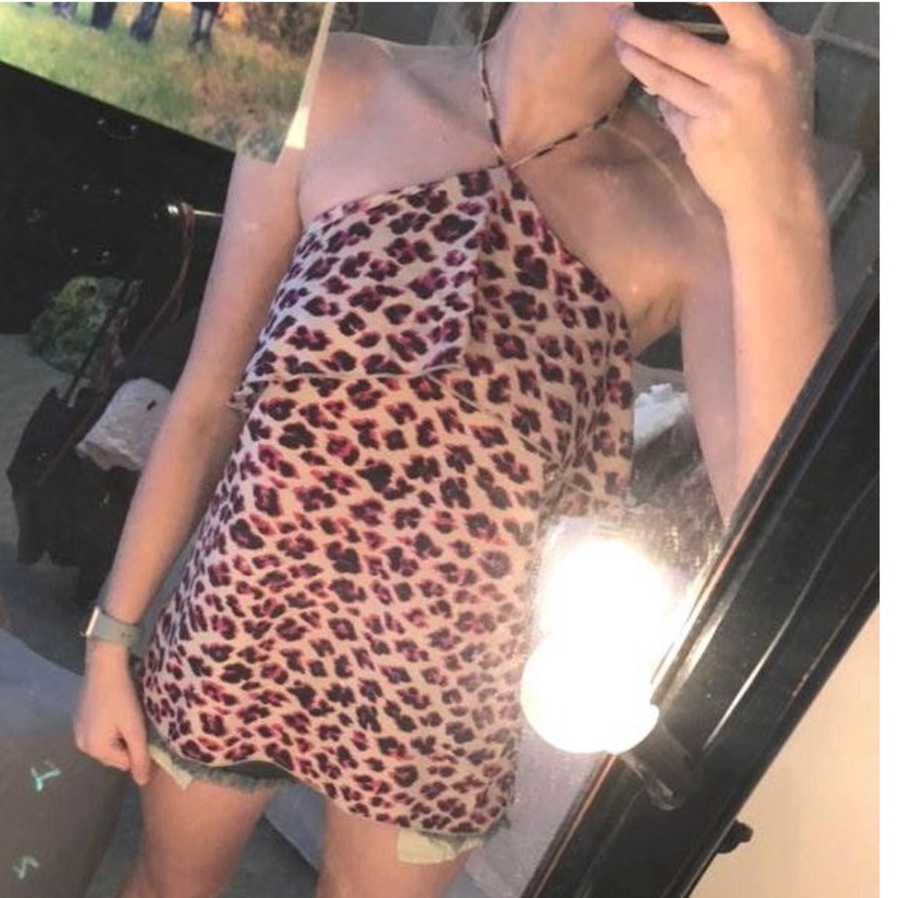NWT Pink Lily Pink Cheetah Print Top